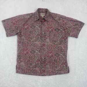 Cooke‎ Street Honolulu Hawaiian Shirt Mens MED Reverse Print Floral Hibiscus